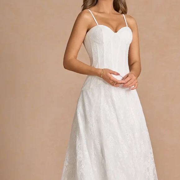 AVELYN WHITE LACE TWO-PIECE SETS - Picture 4 of 8